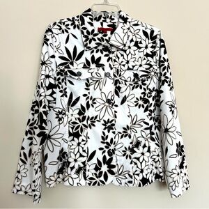 Joni B. Floral Black and White Women's Jacket